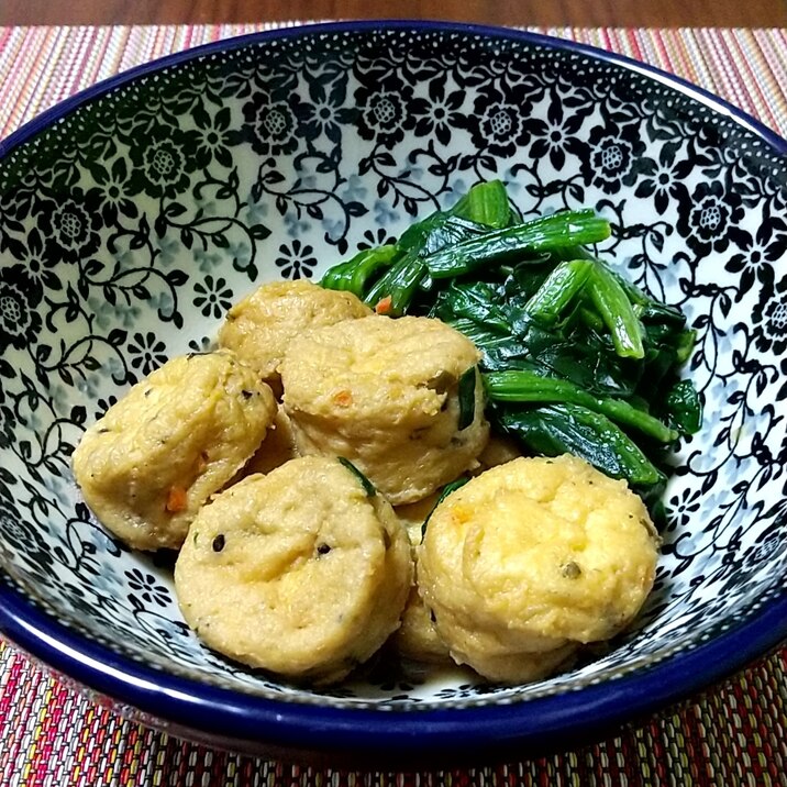 【包丁いらず】がんもとほうれん草の含め煮